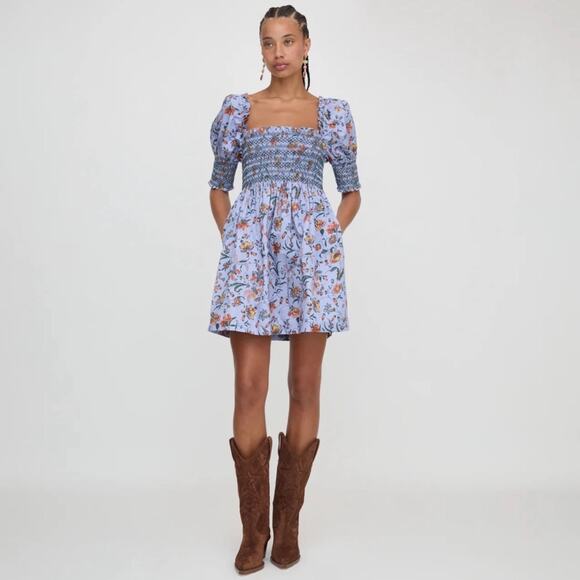 Hill House Dresses & Skirts - Hill House The Lila Mini Nap Dress Thistle Fleur Chintz Purple Floral Medium